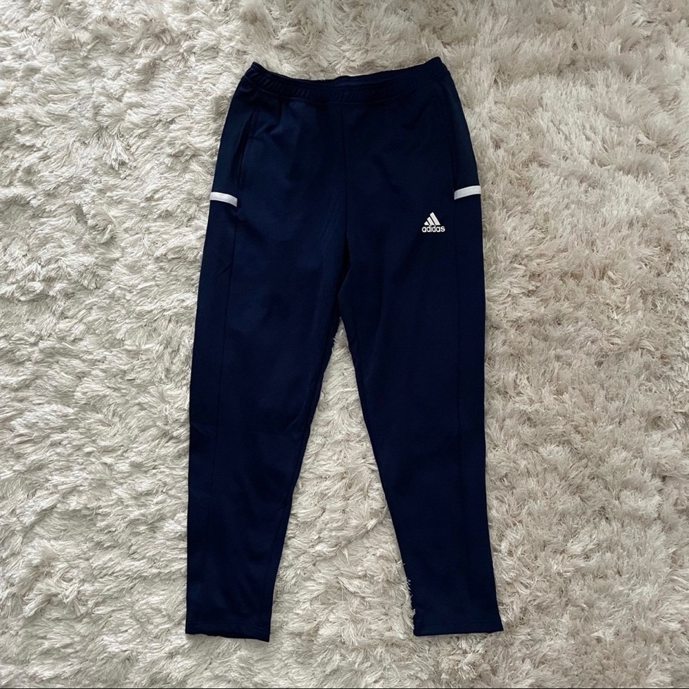 Adidas Men Training Pants Sweat pants Navy Blue Medium with Side Zippers